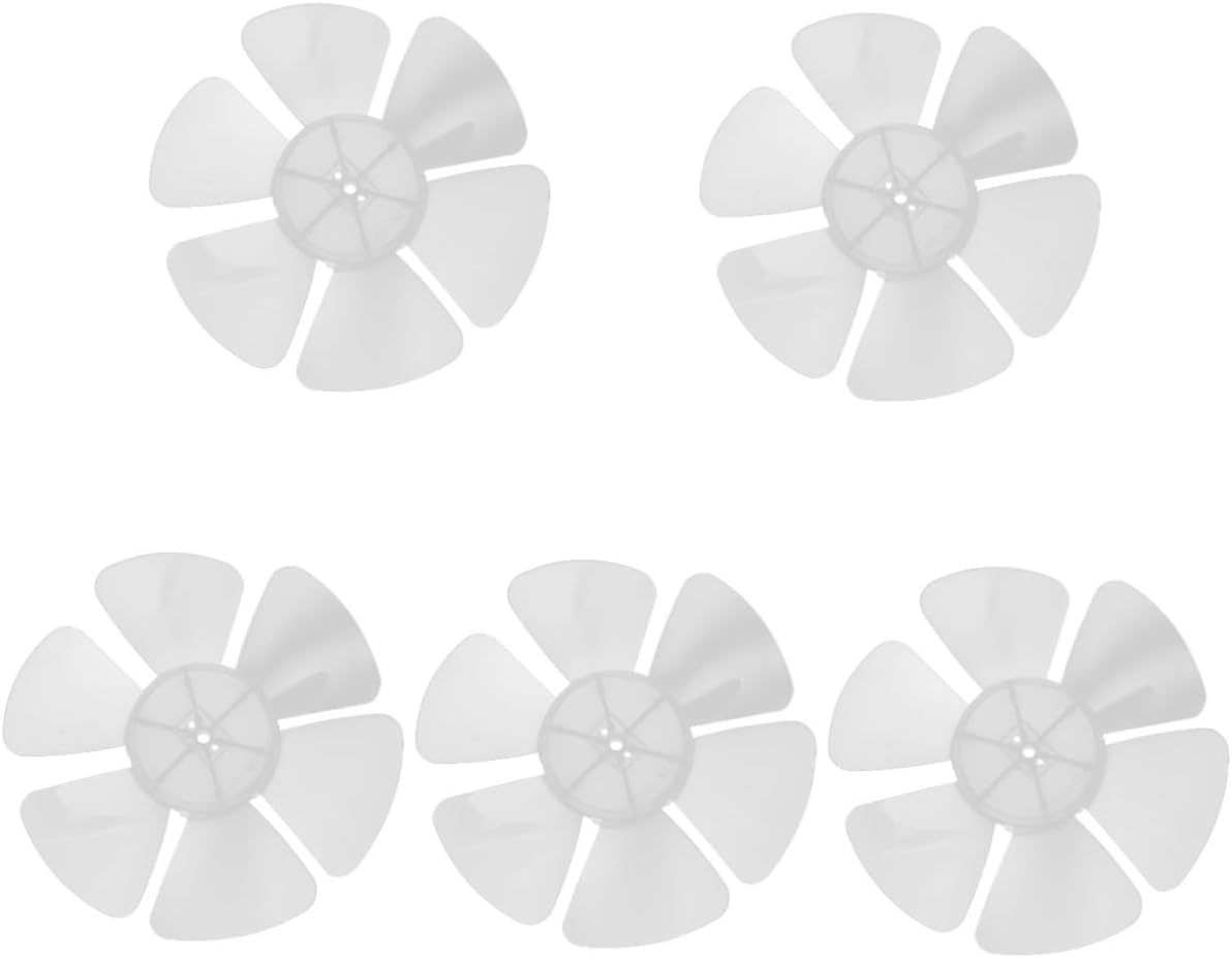 Amosfun 5pcs Plastic Fan Replacement for Standing Pedestal and Table Fans Transparent Blades and Sturdy Design for Household Use Easy Installation