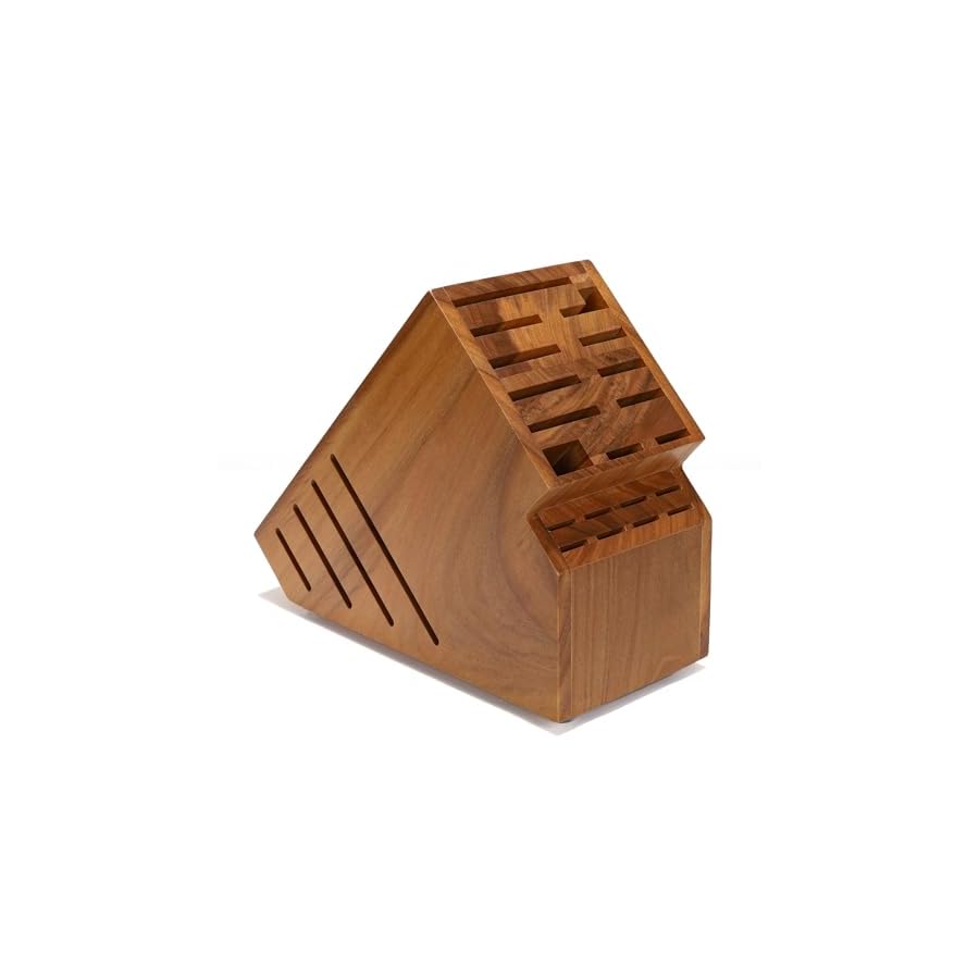Teak Wood Knife Block Holder without Knives