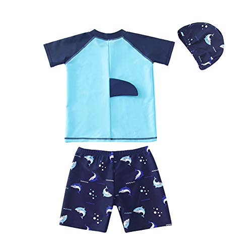 Hzybaby Toddler Baby Boys Two Piece Rash Guard Swimsuits For Kids Cartoon Sun Protection Swimwear Bathing Suit, Nave, 2T / 3T #TOP1