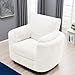 Zenosyne Power Swivel Recliner Rocking Chair Nursery Glider Rocker with Headrest, USB and Type-c Port, Corduroy Electric Reclining Sofa Chair Arm Chair for Living Room (White-2)