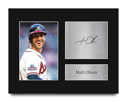 HWC Trading Matt Olson Atlanta Braves Gifts Printed Signed Autograph Picture for Baseball Memorabilia Fans - US Letter