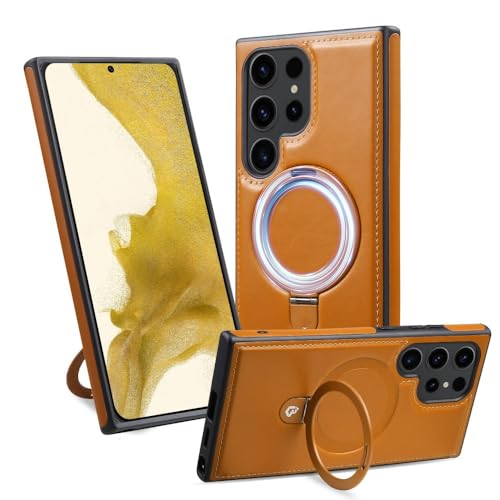 Housse cuir S24 Ultra magnétique idéale pour visionnage vidéo mains libres