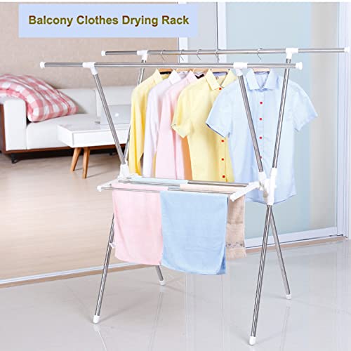 Séchoir à linge en acier inoxydable robuste avec longueur réglable pour vêtements