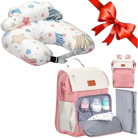 PILLANI Baby Shower Gifts: Nursing Pillow for Breastfeeding & Diaper Bag - Baby Registry Search Cover