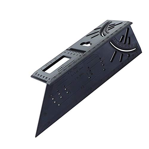 JTRHD Measuring Layout Tool Multifunctional Right Angle Ruler 45 Degree 90 Over Line Ruler Scribe Wood working for Carpenter Engineer Craftsmen (Color : Black, Size : One size)