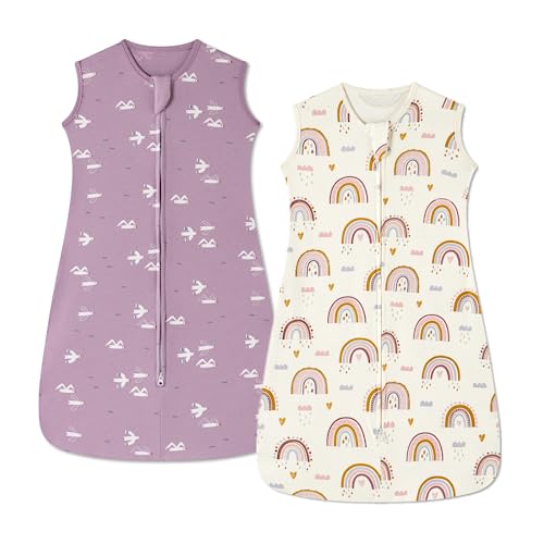 Image of insular Wearable Blanket 2 Pack Cotton Baby Sleep Sack with 2-Way Zipper for Boys Girls Unisex