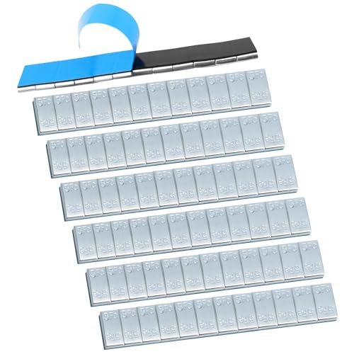 BORISCA 7 Bandes Masse Equilibrage Jante Tole 5g ×12, Plomb équilibrage Adhésif Masse Equilibrage Jante Alu, Bande de Poids d'équilibre Roue 420g Pour...