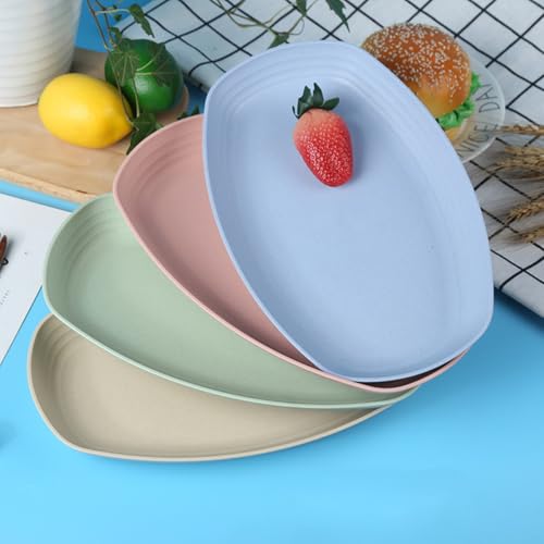 Image of Reusable Durable Lightweight Dinner Plates for Fruits, Snack, Pasta, Salad, Dessert, Cake, Salad, Fruit, Appetizer Dishwasher & Microwave Safe Dinnerware Sets (Blue, Pack of 6)
