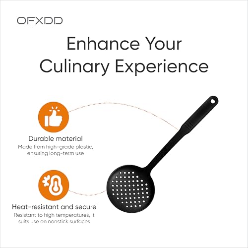 Plastic Hot Pot Pasta Slotted Skimmer Spoon Strainer - Long Handle Cooking Deep Fryer Strainer Skimmer Spoon by OFXDD - Image 2