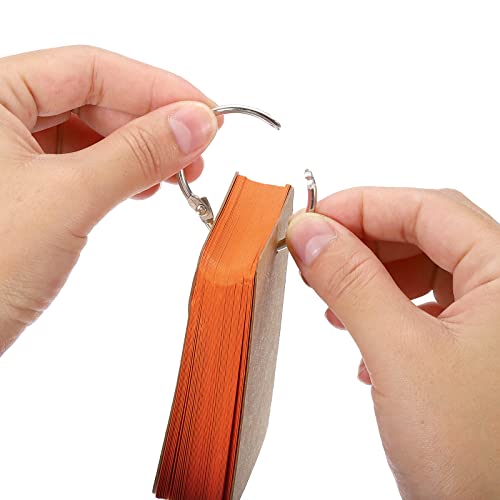 PATIKIL 3.5" x 2" Blank Flash Cards with Rings, 150 Pack Study Cards Index Cards Note Card Pre Hole Punched for Learning Orange - Image 4