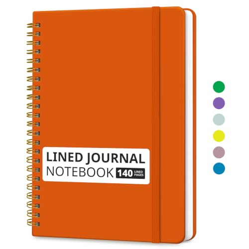 Image of Taja Lined Spiral Notebook for Work, 5.7 inchx7.9 inch Spiral Journal College Ruled