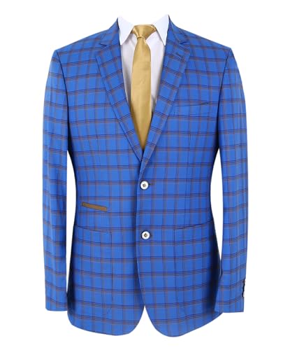 Blazer et gilet pour homme costume ajusté bleu roi rétro