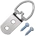 Jetovo 40 Pcs Heavy Duty D Ring Picture Frame Hanging Hangers Double Hole with 80 Pcs Screws