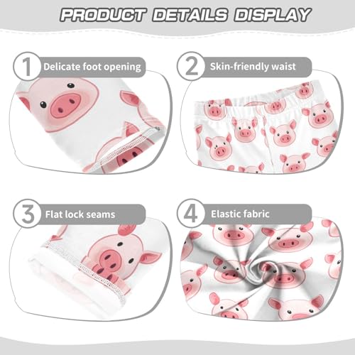 Cute Pig Girls' Leggings Toddler Doodles Funny Kids Yoga Pants Dance Active Tights 4T3