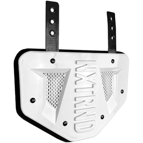 Nxtrnd Football Back Plate, Professional Football Backplates for Shoulder Pads, for Adult & Youth (White, Adult) Cover