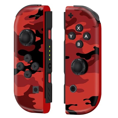 SANGDER Joypad Controller Replacement for Nintendo Switch,Wireless Switch Controller Supports Motion Control/Dual Vibration/Screenshot&Wake-up Function(Camo Red)