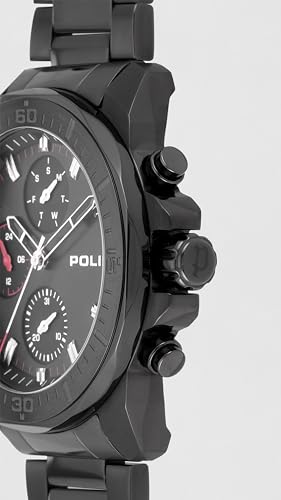 Image of Police Quartz Multifunction Black Dial Black Stainless Steel Strap Watch for Men - PLPEWGK0039904