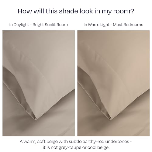 California Design Den King Sheet Set - Luxury 1000 Thread Count Sateen, Thick and Natural 100% Cotton Sheets, Deep Pockets, Soft, Breathable and Durable Bedding Set - Beige (Sand Tone)