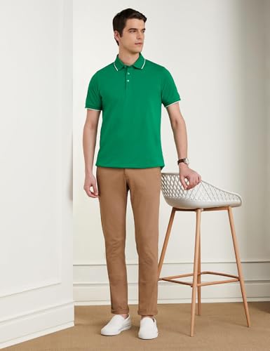 Image of Symbol Premium Men Cotton Stretch Solid Polo T-Shirt (Regular Fit | Pique Knit)