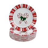 Fun Express Candy Cane Dessert Plates (50 pc) 7", Holiday Party, Ugly Christmas Sweater, Tableware