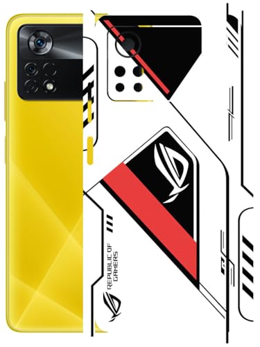 Image of AtOdds - Full Body Back Screen Guard Protector Film - Lamination Wrap Skin Sticker Compatible with Poco X4 PRO (5G) | Scratchproof Matte Finish (RogRed)