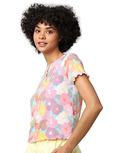 Image of ONLY Women's Polyester Blend Slim Fit T-Shirt
