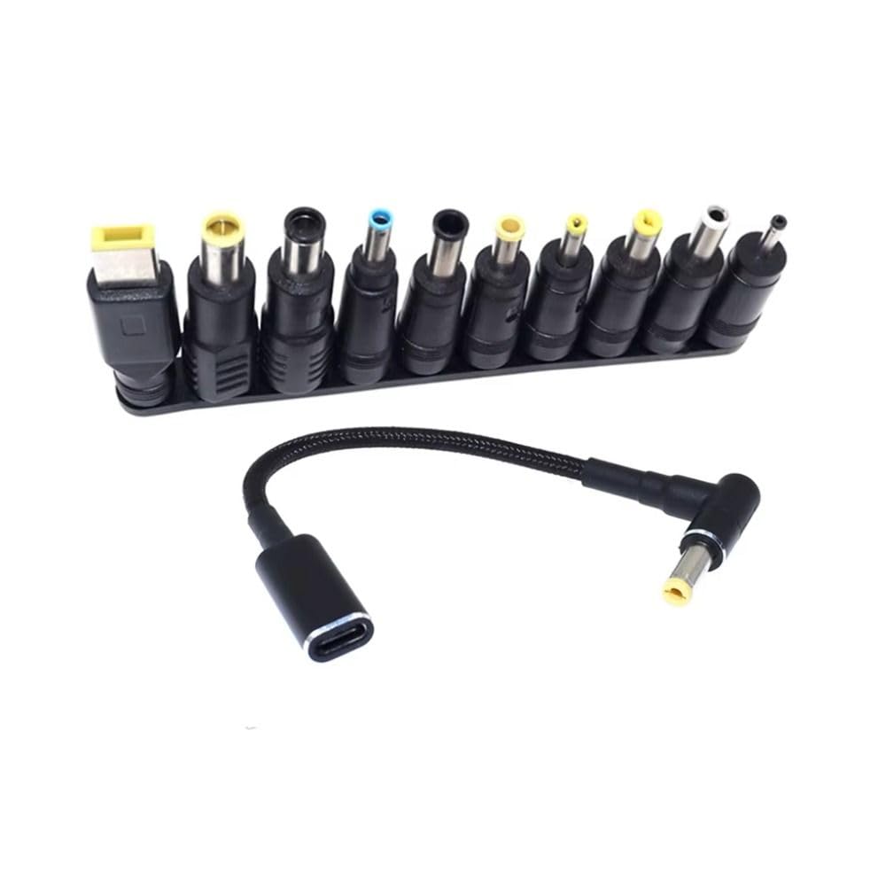 zaoalife Type C USB C Female Input to DC Power PD Cable, Universal Laptop Notebook Input DC Plug Set, Laptop Charger Adapter