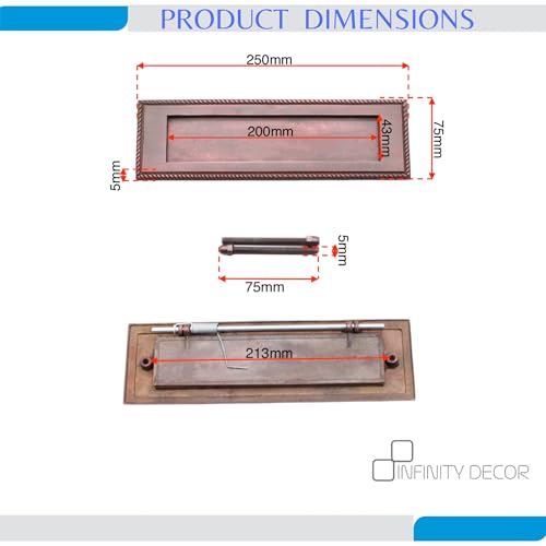 Placa de latón para puerta delantera de 25,4 cm con acabado bronce envejecido 4