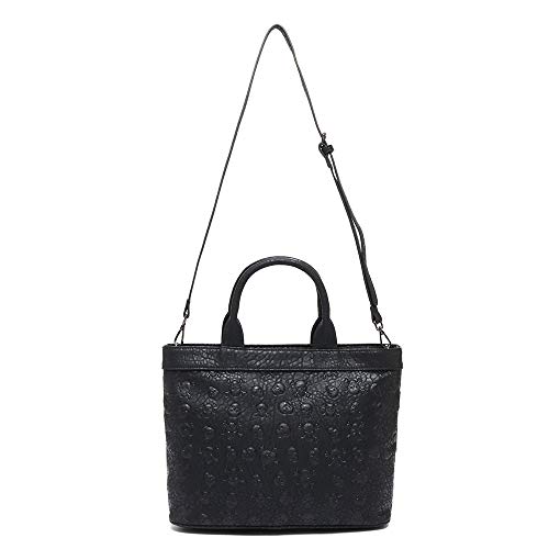 Bolsa couro 3d skull caveira alto relevo city rock