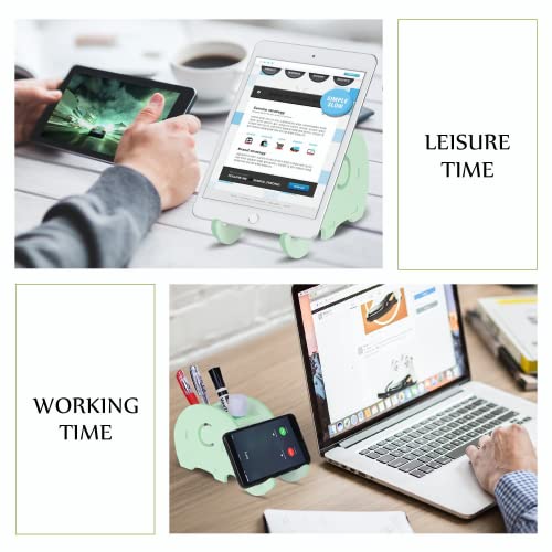 Cooloo Pencil Holder Cell Phone Stand, Cute Elephant Office Accessories Tablet Desk Bracket Compatible, Desk Decoration Multifunctional Stationery Box #TOP6