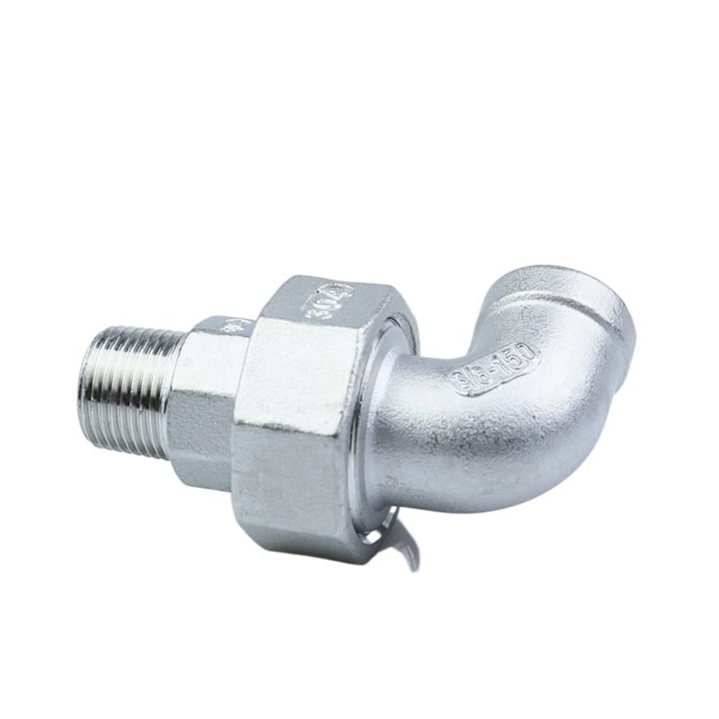 1/4" 3/8" 1/2" 3/4" Male to Female BSP Thread 304 Stainless Steel Live Joint Elbow Coupling Union Connector Pipe Fitting Cheerfully (Size : 1/2 inch)