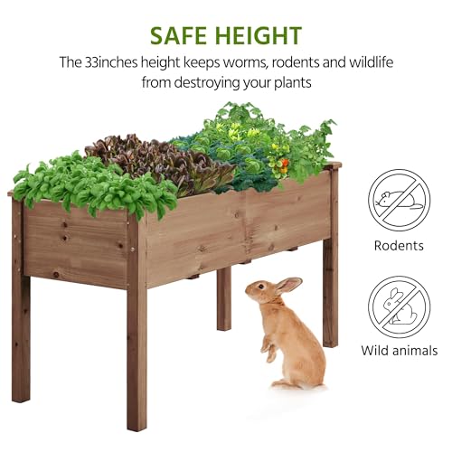 Image of Yaheetech Raised Garden Bed 2Pcs Elevated Wood Planter Box, Dark Brown