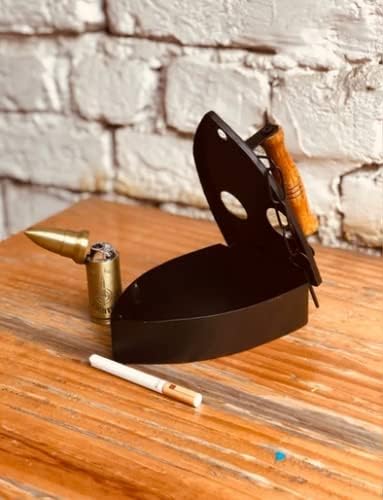 BOGEN LITE IRON AND WOOD ASH TRAY