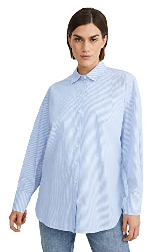 C&A Mujer Blusa Blanco/Azul Claro 46