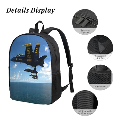 Airplane Aircraft 3Pcs Backpack Unisex Adjustable Backpacks,Travel Laptop Backpack 5