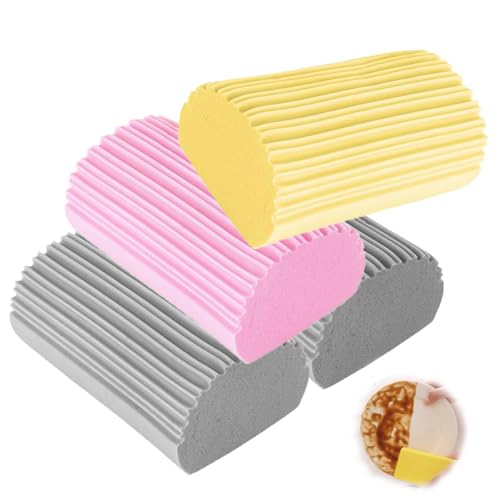 Esponja Atrapapolvo, Damp Duster, 4 Unidades Esponja Atrapapolvo Reutilizable, Esponja Reutilizable para Quitar El Polvo para Ventanas, Persianas, Barandillas, Sofás y Huecos de Puertas