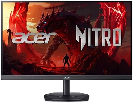 acer Nitro KG242YX1bmiipfx, Écran PC Gaming 23.8" FullHD IPS, 200Hz (1920x1080, 16:9, AMD FreeSync Premium, 1ms (VRB), 250Nits, 2xHDMI 2.0/1xDP 1.2) Moniteur PC, Couleur Noir