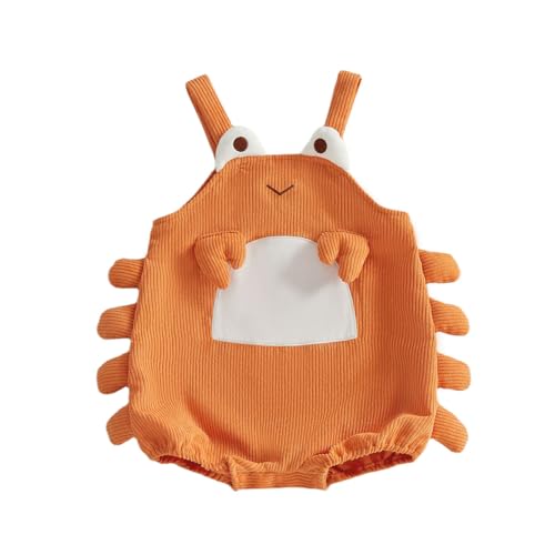 Mieeyali Newborn Baby Boy Girl Clothes Crab Crawfish Costume Gender Neutral Bodysuit Romper Sea Outfit (Orange B 3-6 Months)