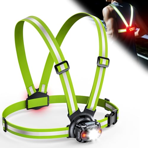 ISEYOU Luce Running, Luce per Corsa Notturna 500 Lumen, 6+2