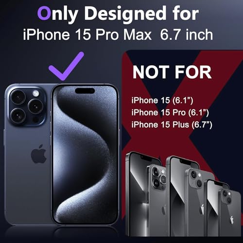 Image of VONZEE Back Cover Compatible for iPhone 15 Pro Max (6.7 inch), Non Moving Bling Glitter Cover for Girls & Women Soft TPU Shockproof Anti Scratch Drop Protection Covers (Black)