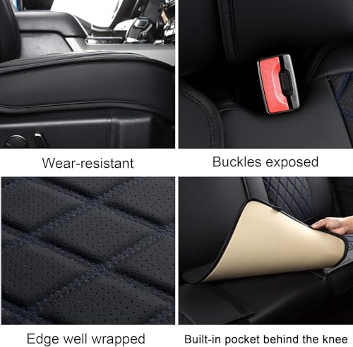 Image of MIROZO Front Ram Seat Cover for 2009-2026 RAM 1500 /2500 /3500 Crew Quad Cab | Leather Ram Seat Cover,Waterproof Truck Seat Covers,Blue Car Seat Cover,Car Seat Protector,Front Seat Covers For Ram