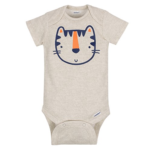 Gerber Baby Boys 5-Pack Short Sleeve Variety Onesies Bodysuits Happy Tiger 3-6 Months #TOP4