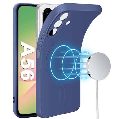 Coque Samsung Galaxy A56 silicone magnétique bleu protection gel caoutchouc fin