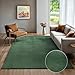 Produktbild the carpet Rio - Moderner Kurzflor Teppich, weicher und pflegeleichter Anti-Rutsch-Teppich mit 3D-Optik, robust, für Wohnzimmer und Schlafzimmer, Grün, 120 x 160 cm