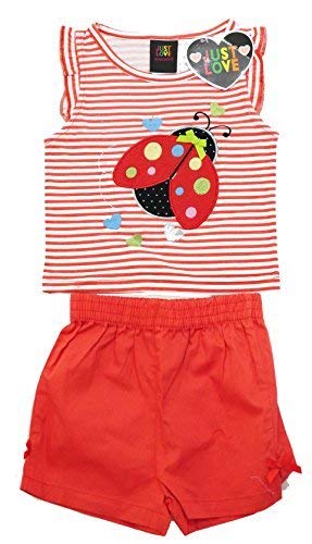 Just Love Two Piece Girls Shorts Set Red Bug 3T