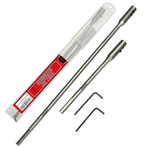 ANGELSWORD 1/4" Extension Drill Bit Holder Set, Wood Spade Drill Bit Extension,6 and 12 Inch with 2 Pieces Key