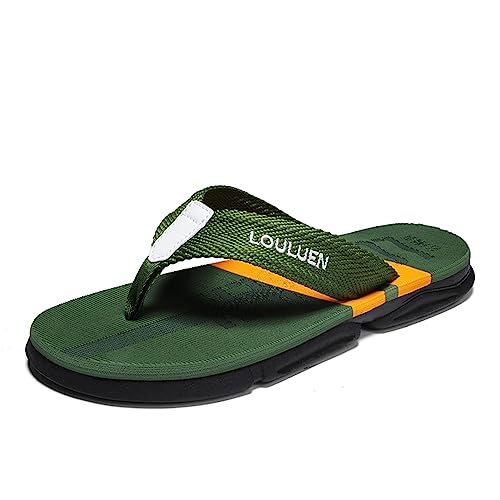 Men's Color Block Summer Flip Flops | Outdoor Leisure Beach Shoes for Men | Men's Slip-on Slippers with Anti-slip Sole