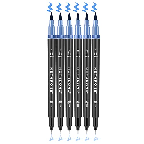 Hethrone Filzstifte Doppelseitig, Dual Brush Pen Set als Ersatz B114 Kornblume Cover