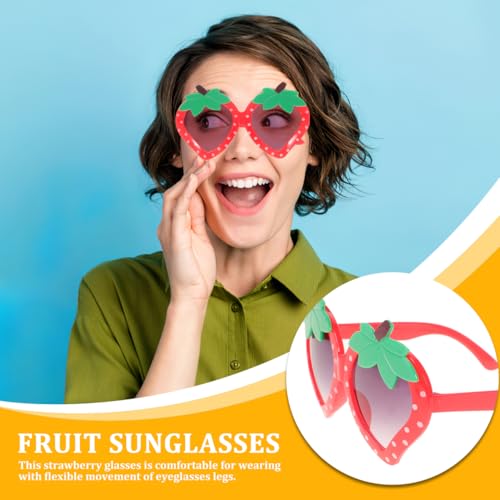 Hawaiian Sunglasses - Girls Funny Strawberry Fruit Sunglasses Cute Strawberry Shape for Toddlers Kids Women Party Prom Accessories2