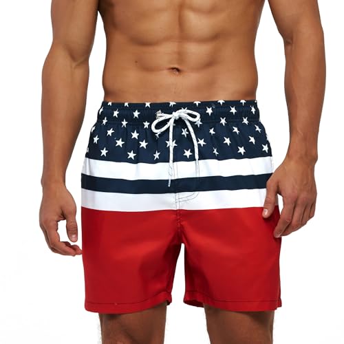 Mens Swim Trunks Quick Dry Swim Shorts with Mesh Lining Funny Swimwear Bathing Suits
